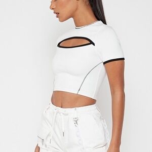 MDV White Cut-Out Crop Top